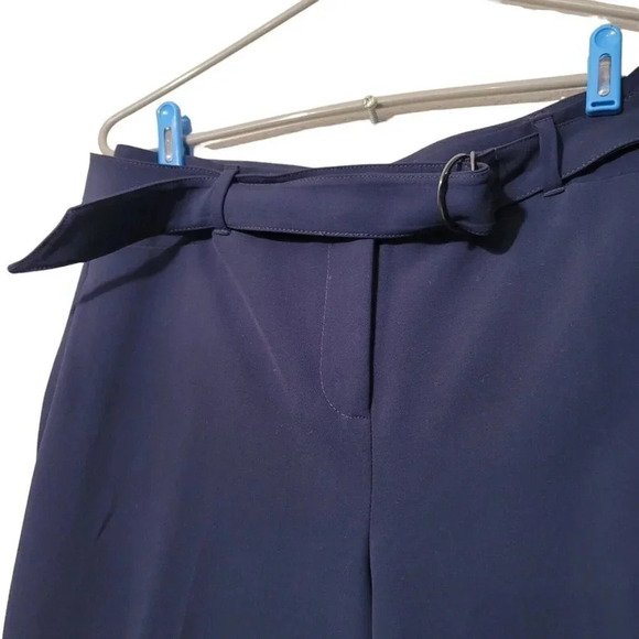 White House Black Market Pants Womens 4R Black Wide Leg Trouser Blue Classic Y2k - Picture 8 of 13